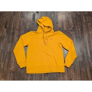 Musium Div Hoodie Mens Medium Yellow Embroidered Tiger Graphic London Pullover